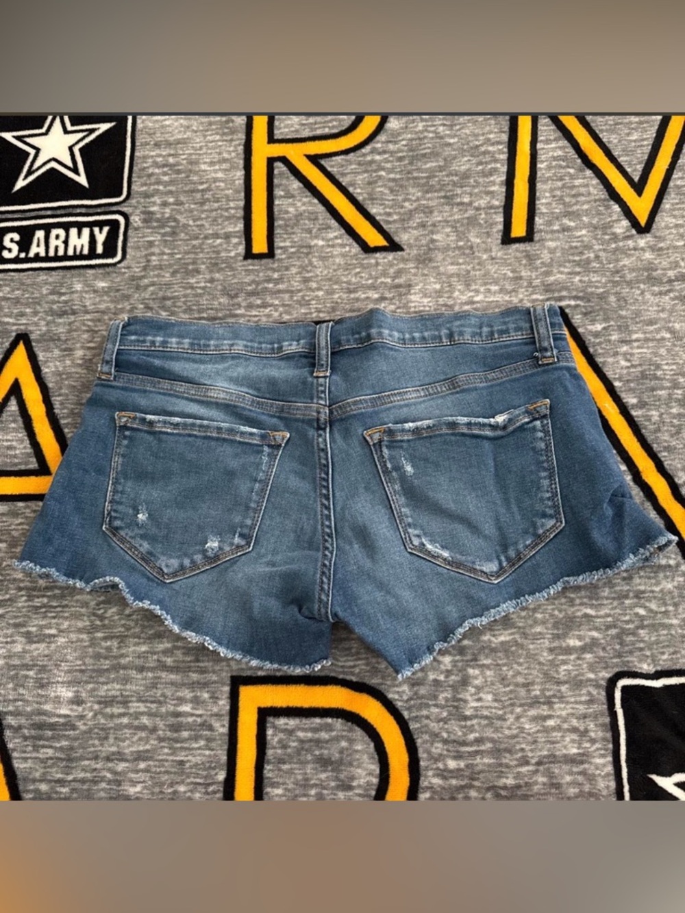 Women’s Blue Denim Cutoff Shorts - Casual Frayed Hem